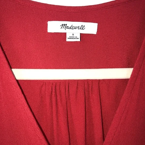 Madewell wrap side tie top v neck blouse - Picture 5 of 7